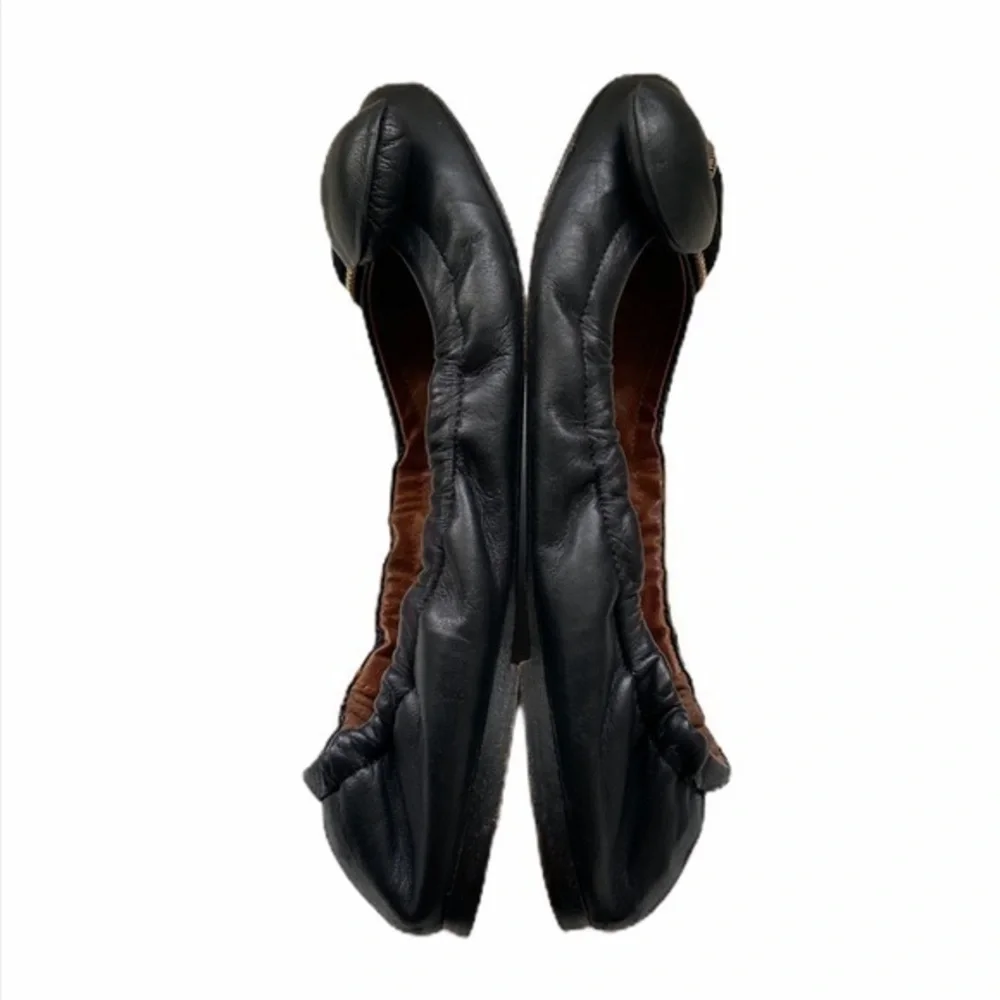 See By Chloe Clara Zipper Bow Black‎ Leather Ballet Flats